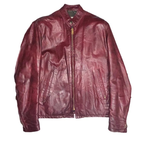 This Genuine Leather Garment 70's Lightweight Leather insulated Cafe Racer Sz Lg